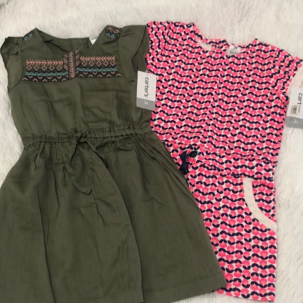 Carters Set of Two Short Sleeve Dresses NWT